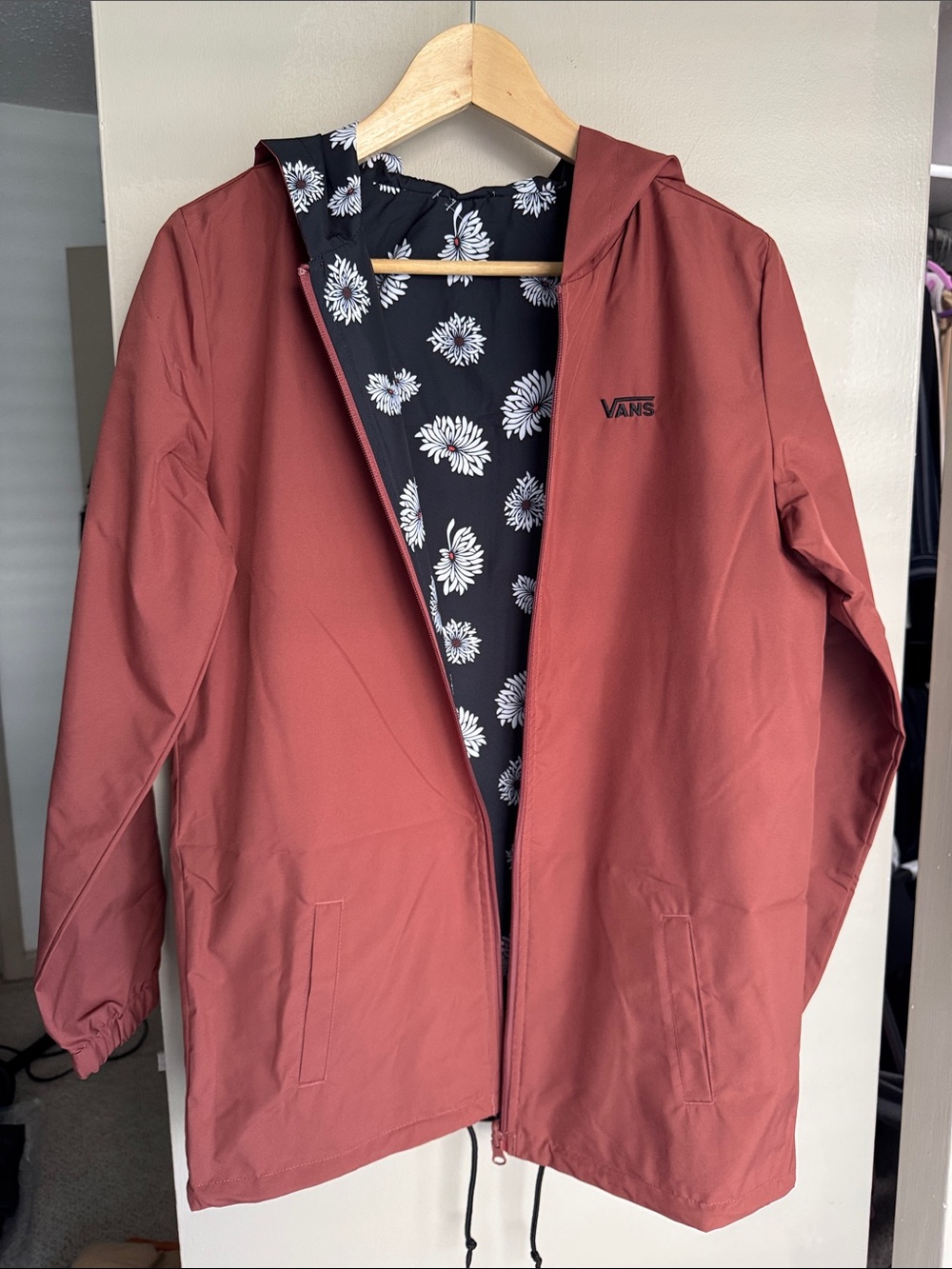 Vans Two-Way Black Floral Windbreaker